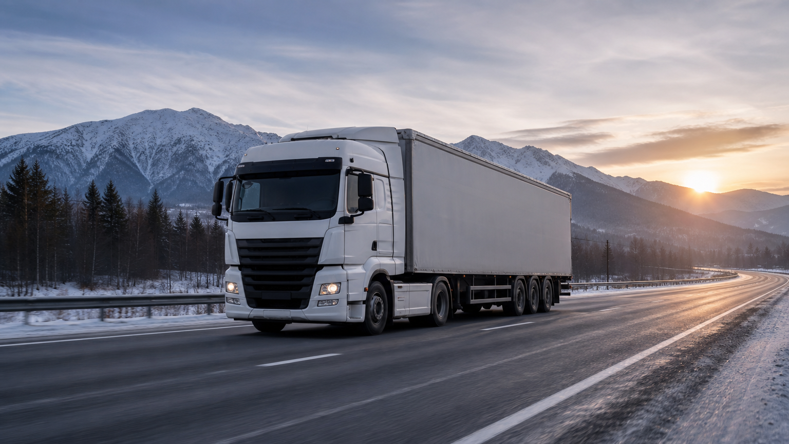 Long-haul freight truck on the road